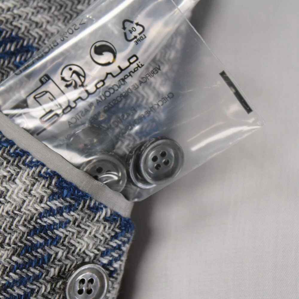 Sartorio Kiton NWT Wool Blend Sport Coat Size 48R (38R US) Gray w/ Blue & White
